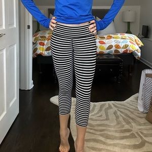 Athleta high waisted capri striped leggings